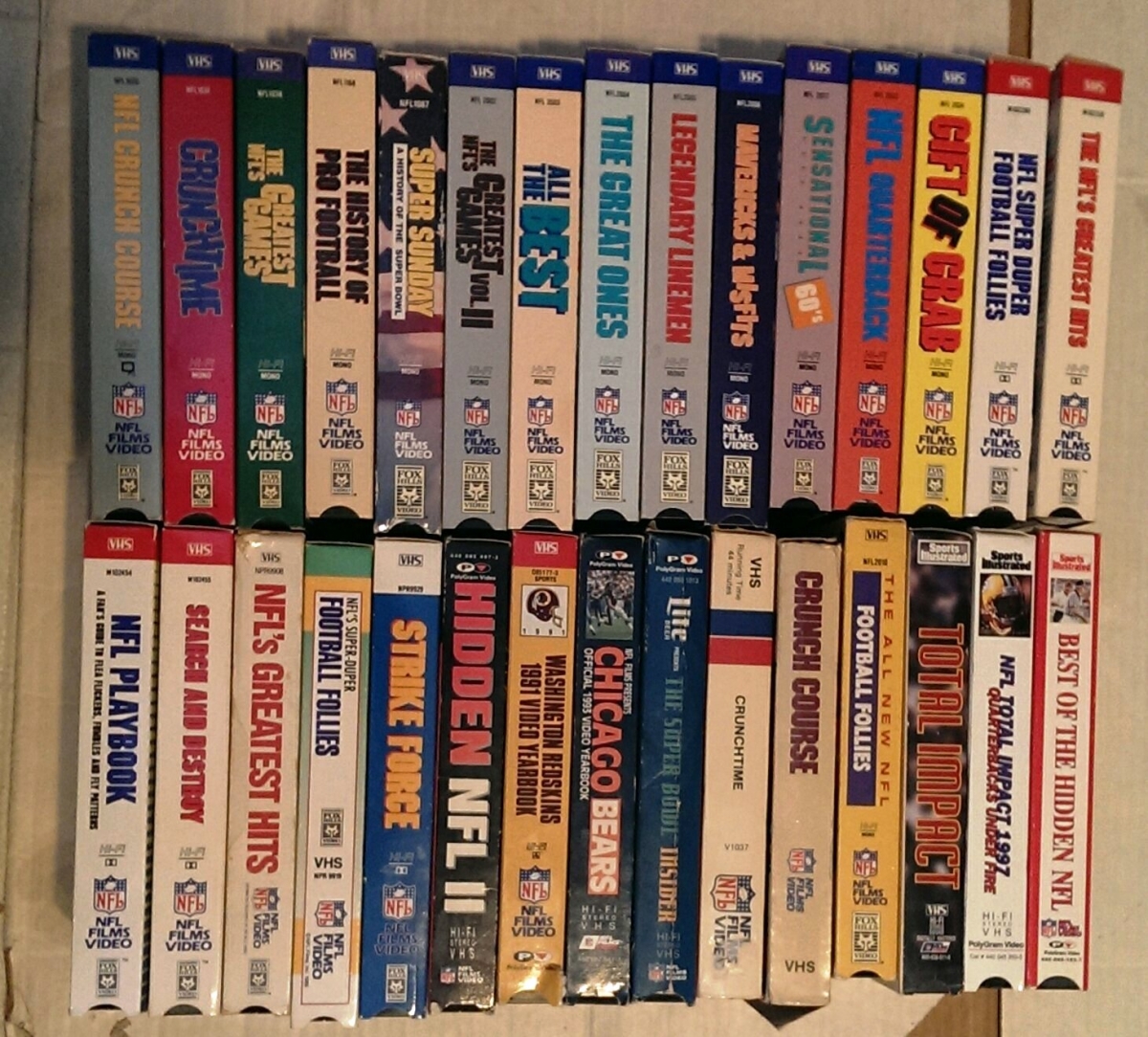 Lot of 30 Vintage NFL FILMS VIDEO VHS